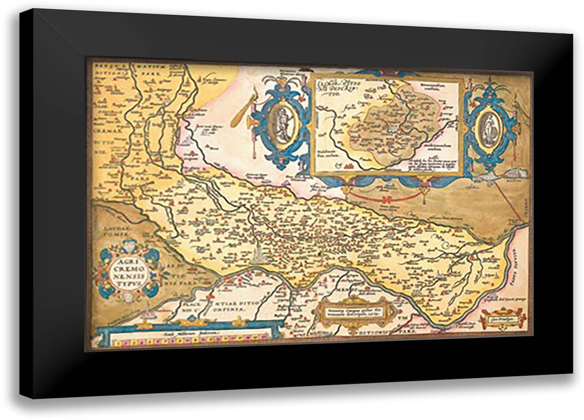 Map of Middle East 22x16 Black Modern Wood Framed Art Print Poster by Ortelius, Abraham