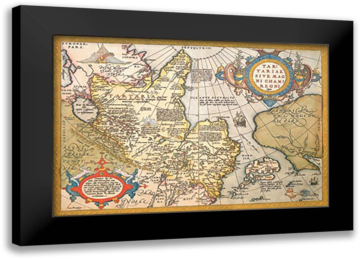 Map of Western Russia 22x16 Black Modern Wood Framed Art Print Poster by Ortelius, Abraham