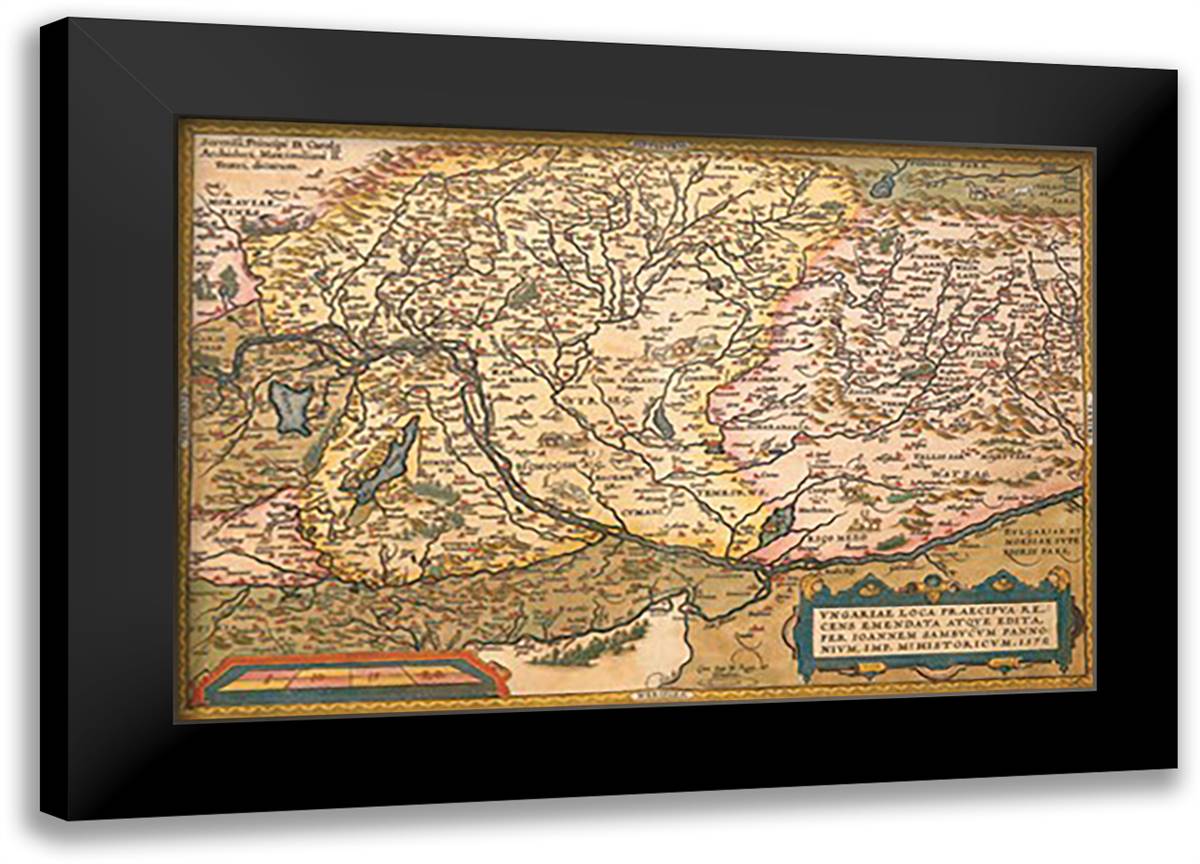 Map of Eastern Europe #1 22x16 Black Modern Wood Framed Art Print Poster by Ortelius, Abraham