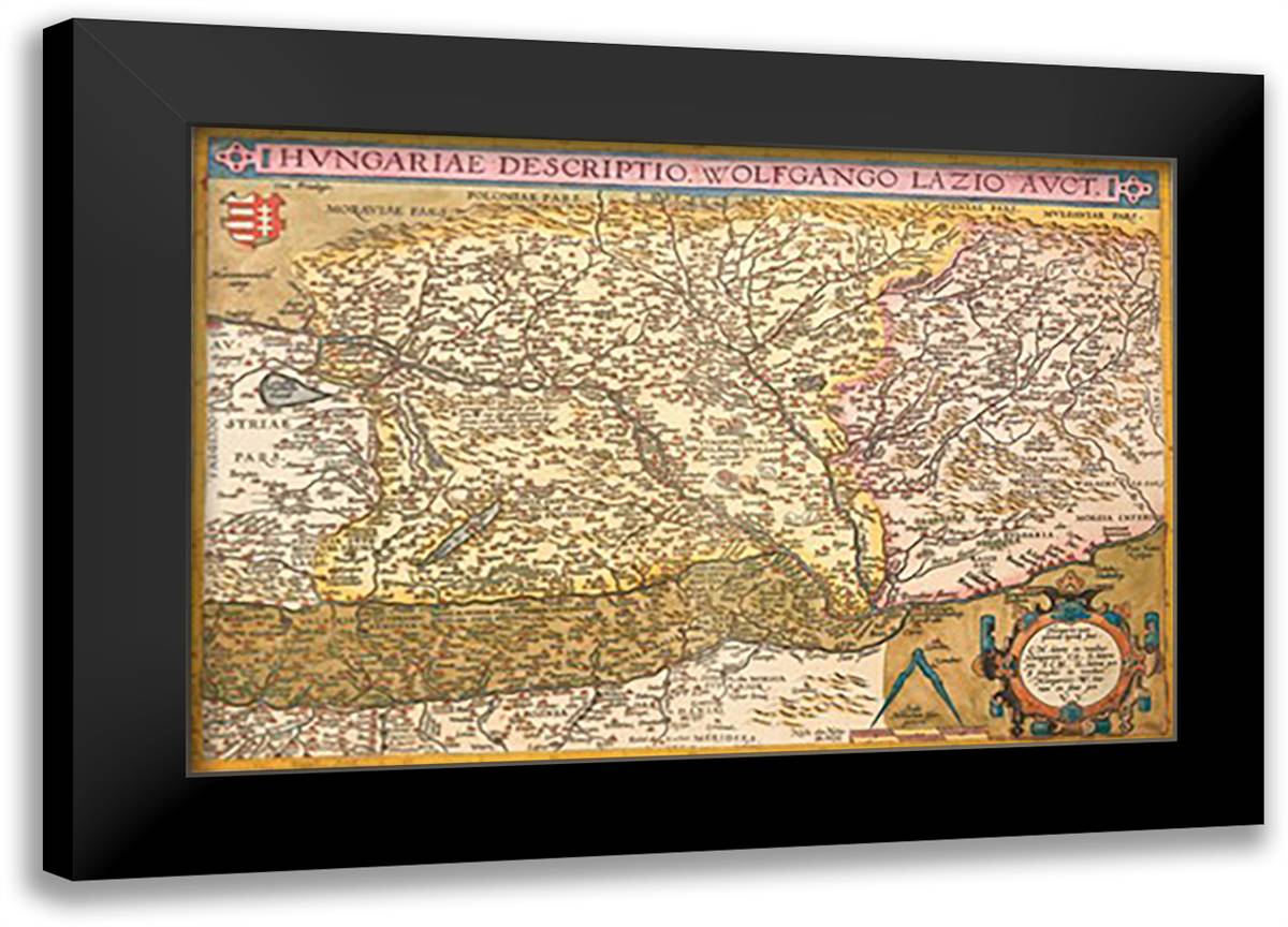 Map of Eastern Europe #2 22x16 Black Modern Wood Framed Art Print Poster by Ortelius, Abraham