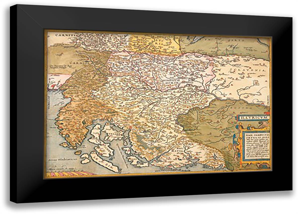Map of Eastern Europe #4 22x16 Black Modern Wood Framed Art Print Poster by Ortelius, Abraham