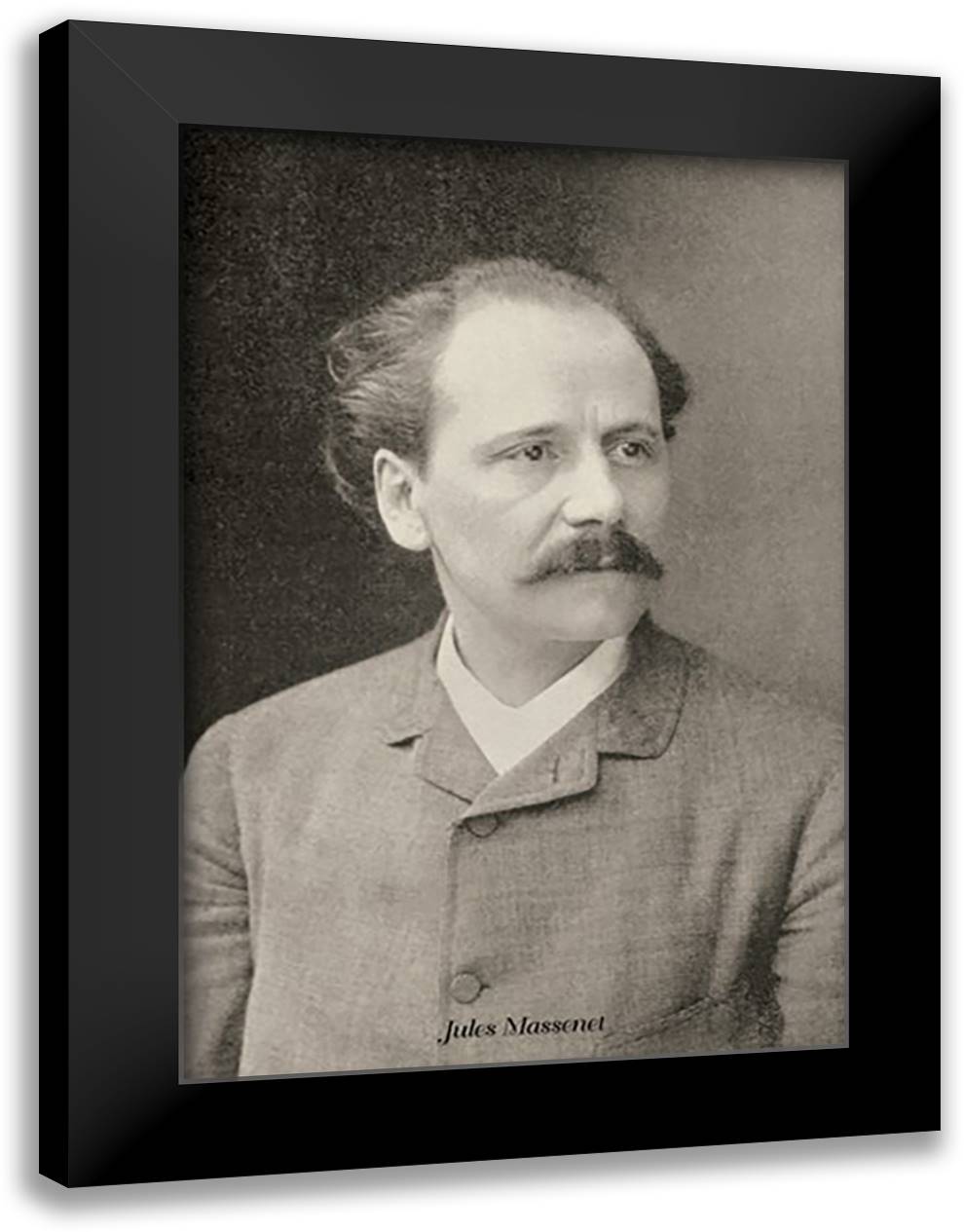 Jules Massenet 16x22 Black Modern Wood Framed Art Print Poster by Thomas, Theodore