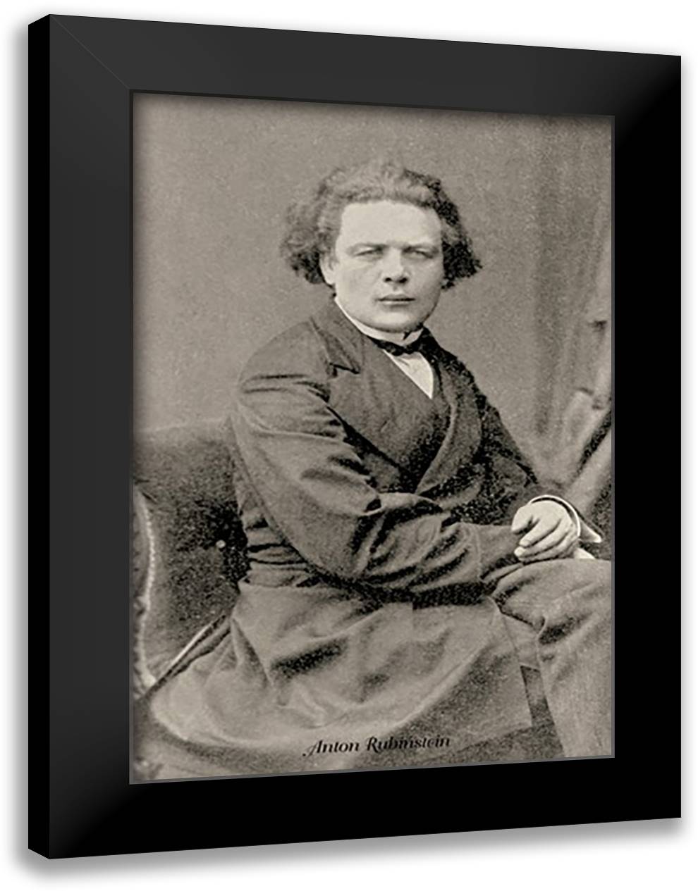 Anton Rubinstein 16x22 Black Modern Wood Framed Art Print Poster by Thomas, Theodore
