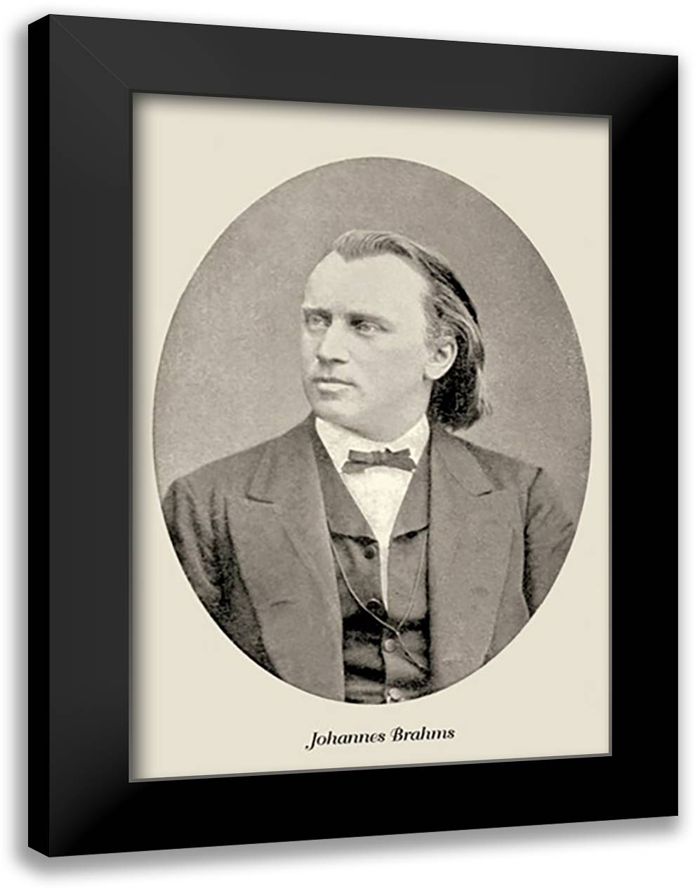 Johannes Brahms 16x22 Black Modern Wood Framed Art Print Poster by Thomas, Theodore