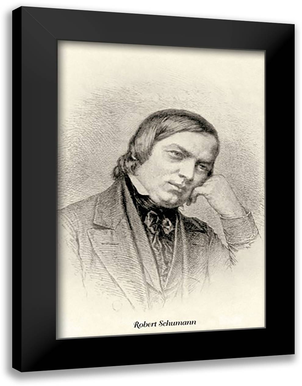 Robert Schumann 16x22 Black Modern Wood Framed Art Print Poster by Thomas, Theodore