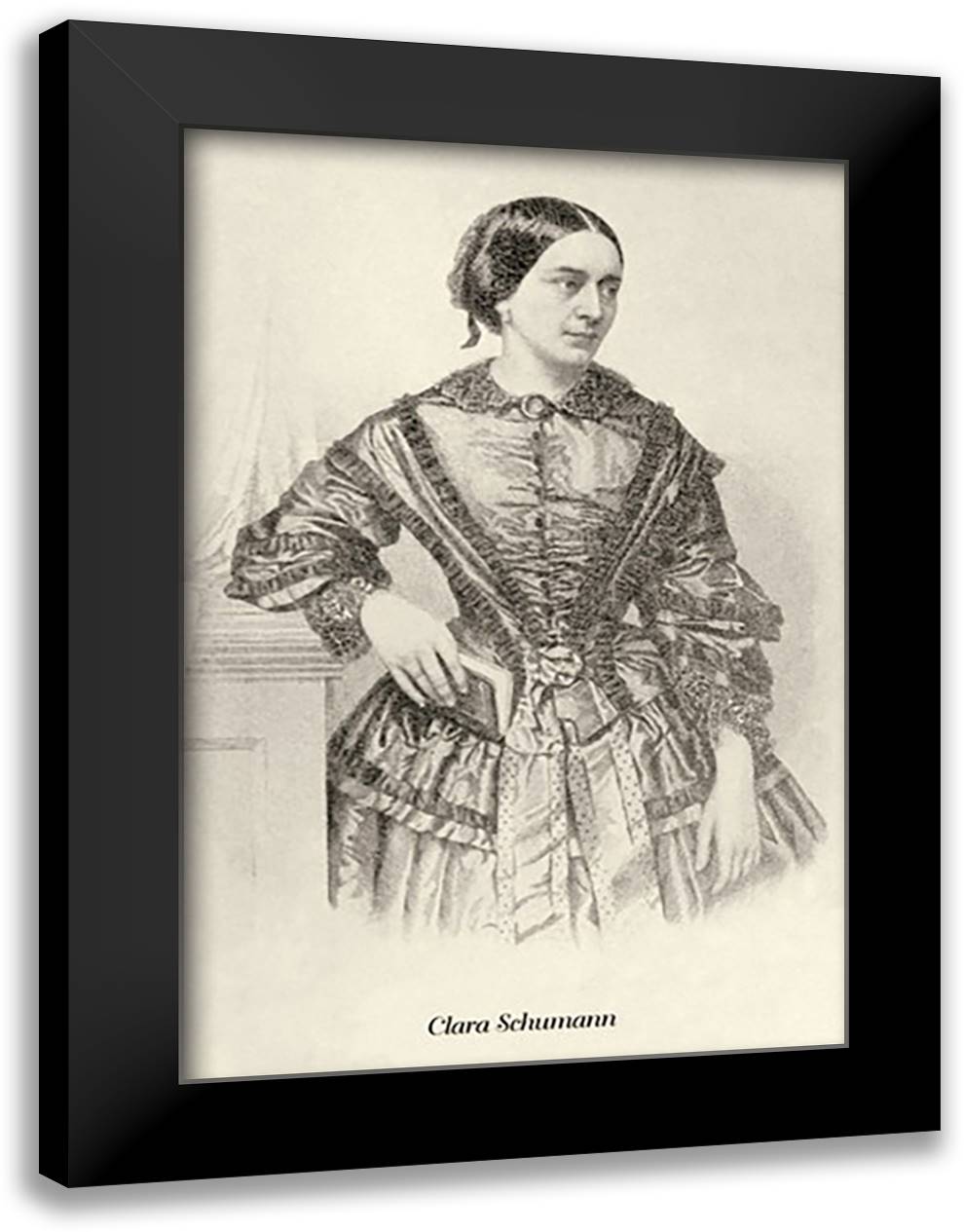 Clara Schumann 16x22 Black Modern Wood Framed Art Print Poster by Thomas, Theodore