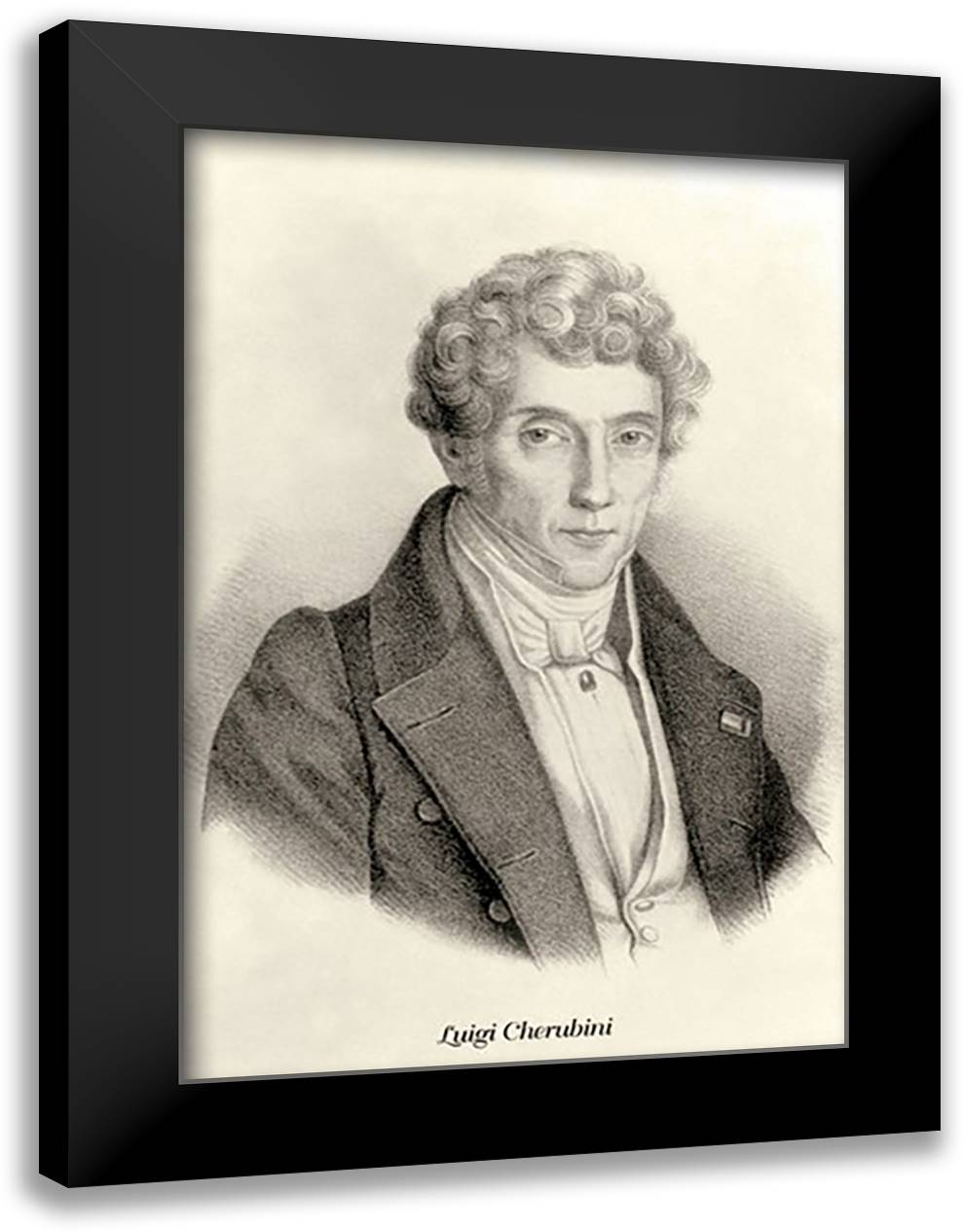 Luigi Cherubini 16x22 Black Modern Wood Framed Art Print Poster by Thomas, Theodore