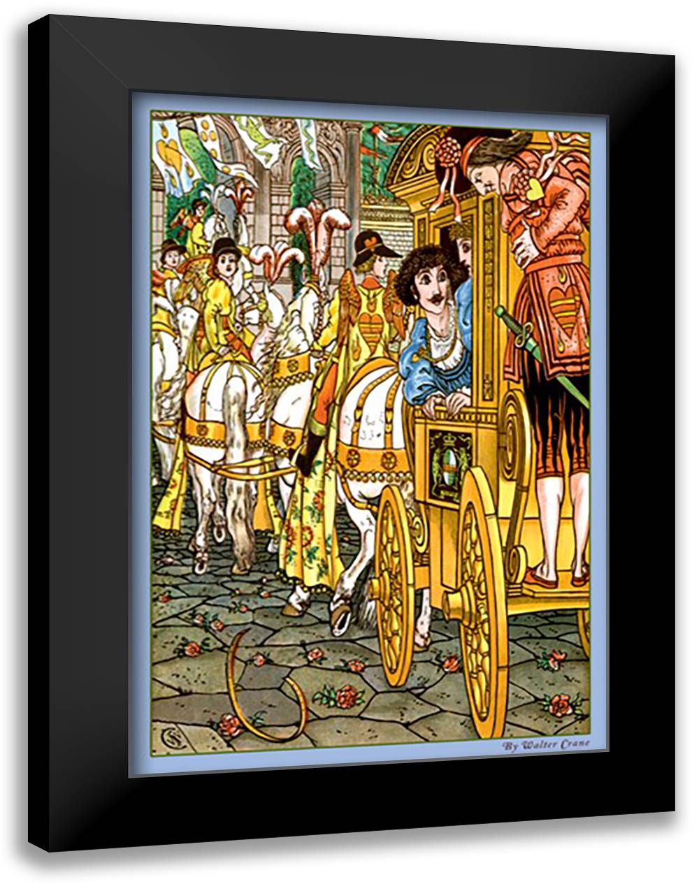 Frog Prince - Procession 16x22 Black Modern Wood Framed Art Print Poster by Crane, Walter