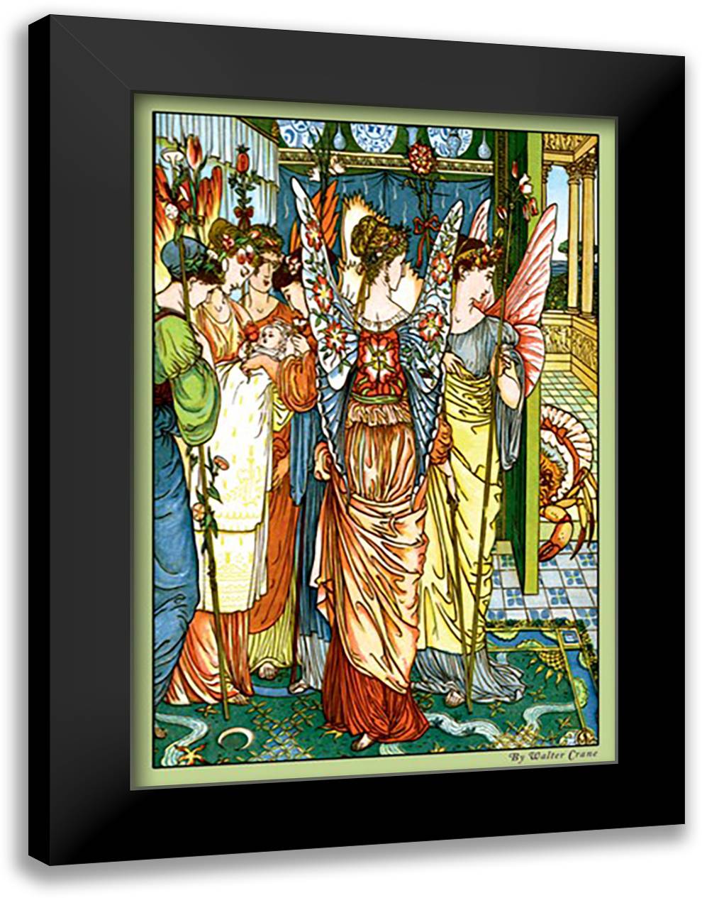 Hind in the Wood - The Baby 16x22 Black Modern Wood Framed Art Print Poster by Crane, Walter