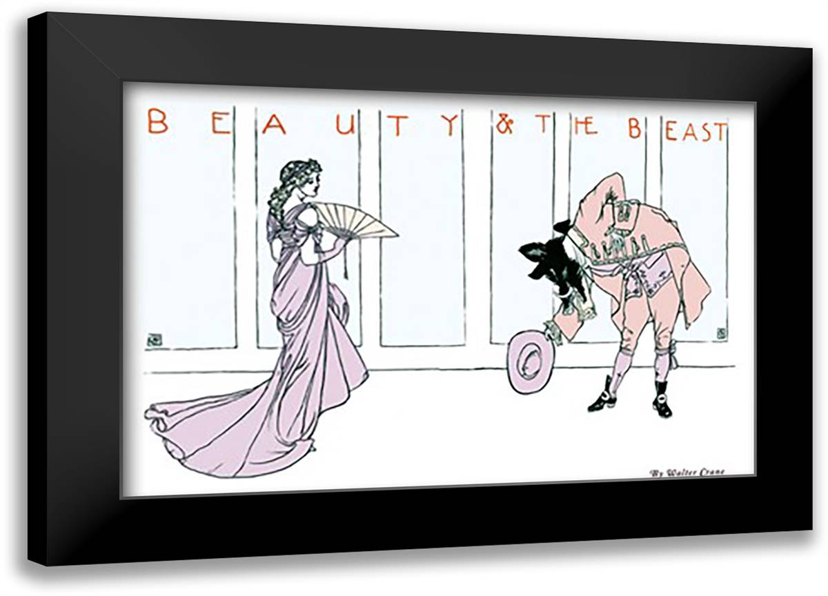 Beauty and the Beast - The Bow 22x16 Black Modern Wood Framed Art Print Poster by Crane, Walter