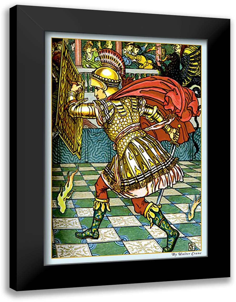 Yellow Dwarf - Battle 16x22 Black Modern Wood Framed Art Print Poster by Crane, Walter