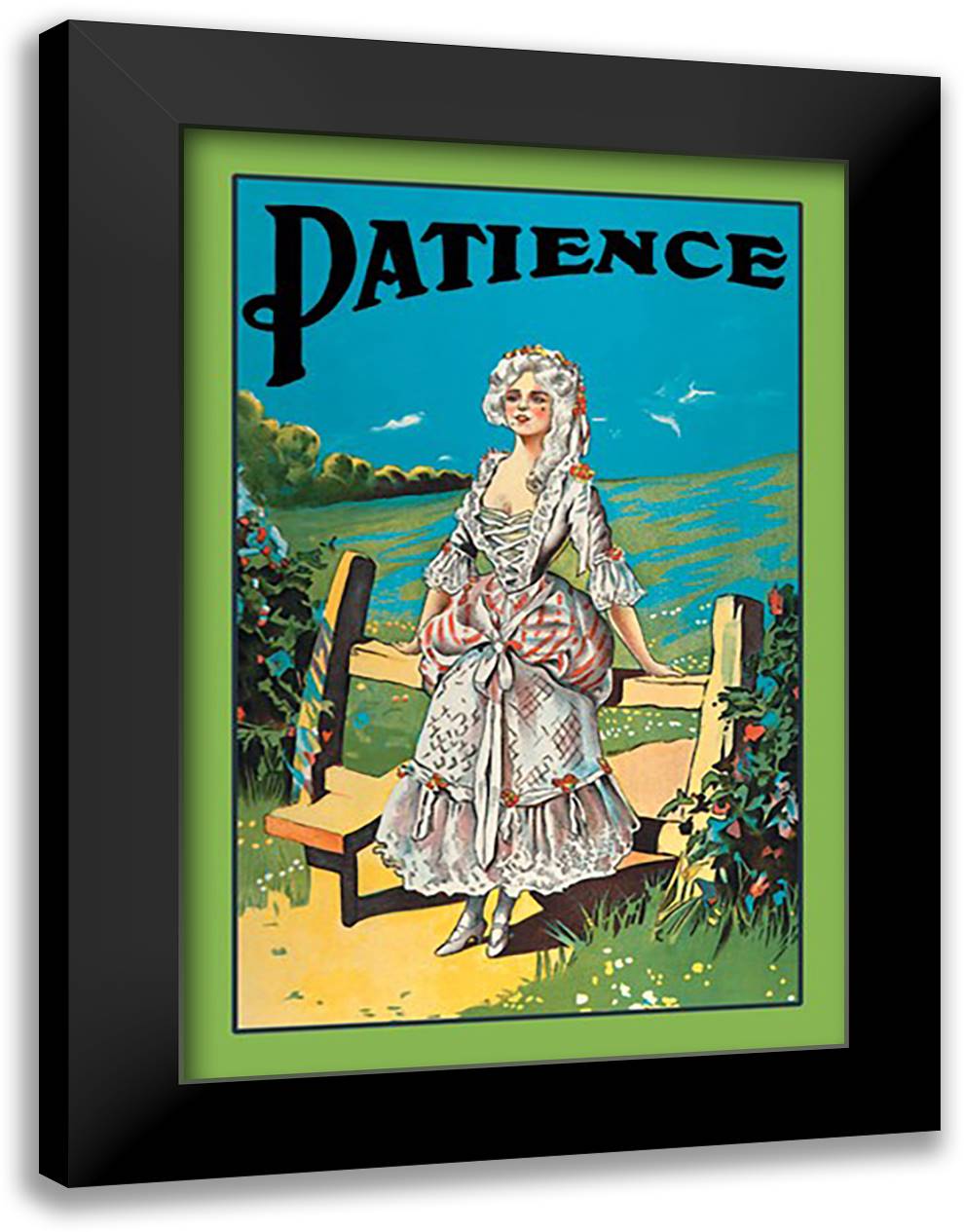 Patience 16x22 Black Modern Wood Framed Art Print Poster