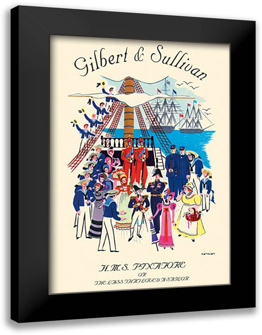 H.M.S. Pinafore, or The Lass That Loved A Sailor #1 16x22 Black Modern Wood Framed Art Print Poster