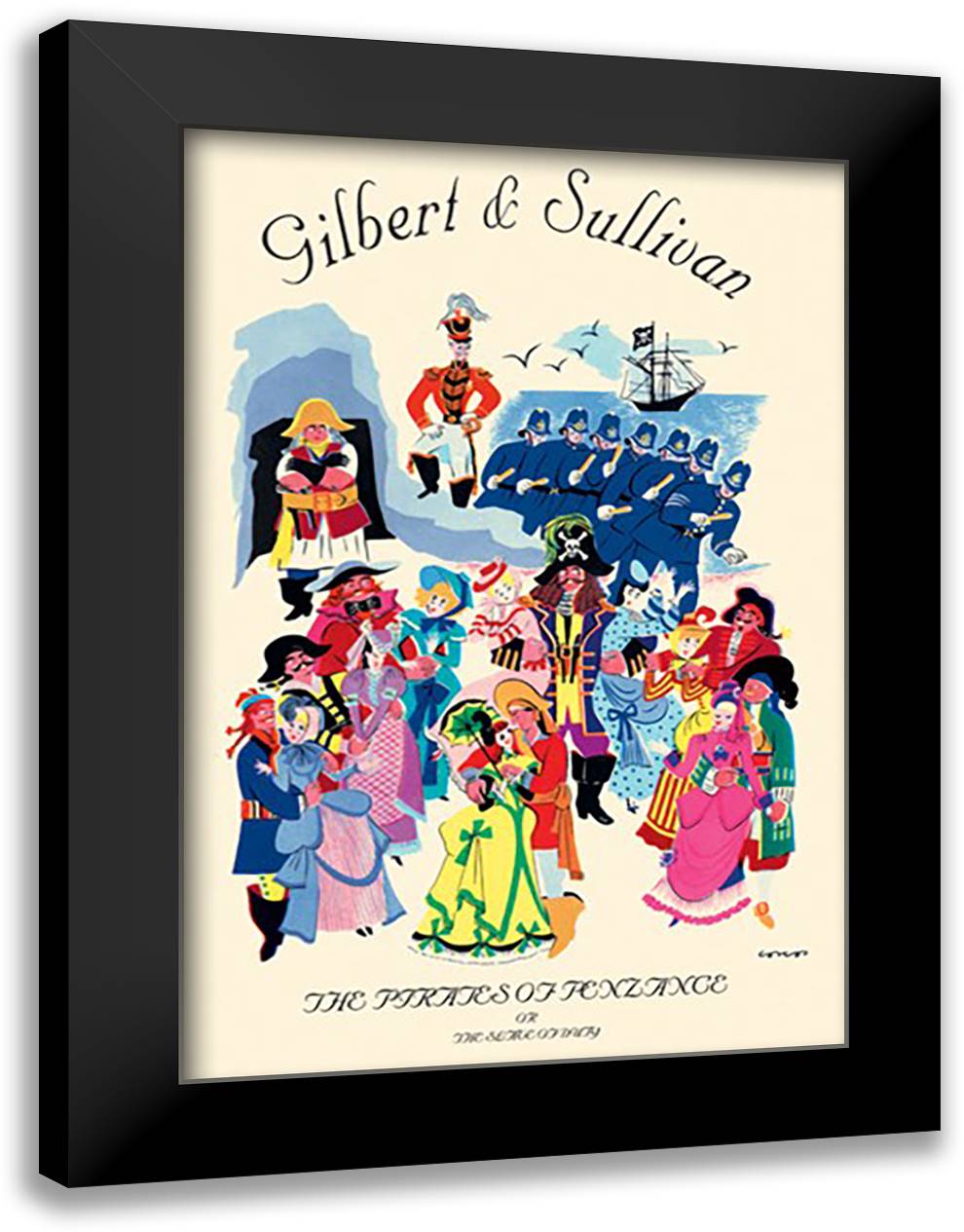 Pirates of Penzance, or The Slave of Duty #1 16x22 Black Modern Wood Framed Art Print Poster