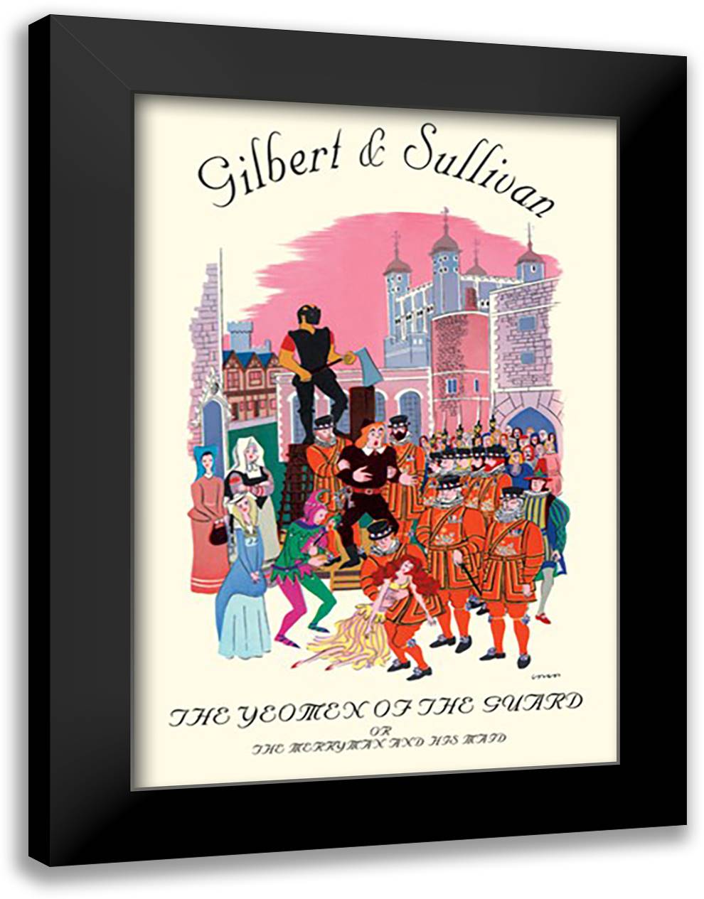 Yeomen of the Guard, or The Merryman and his Maid 16x22 Black Modern Wood Framed Art Print Poster