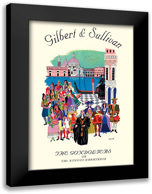 Gondoliers, or The King of Barataria #2 16x22 Black Modern Wood Framed Art Print Poster