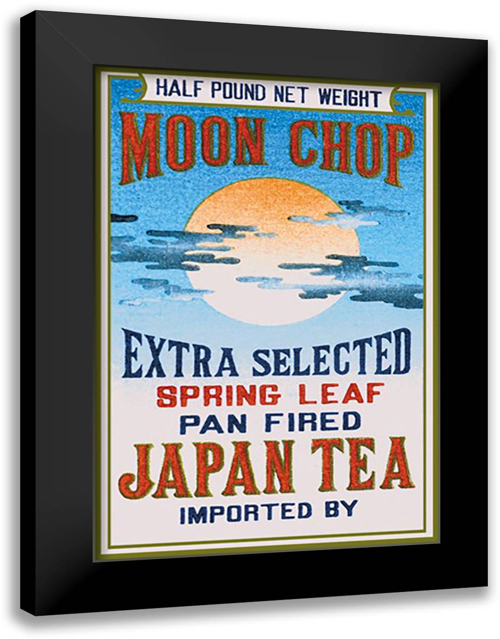 Moon Chop Tea 16x22 Black Modern Wood Framed Art Print Poster