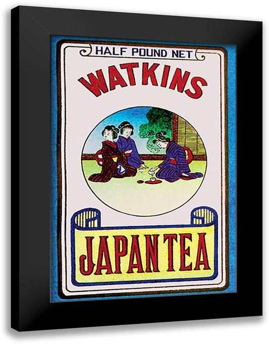 Watkins Japan Tea 16x22 Black Modern Wood Framed Art Print Poster