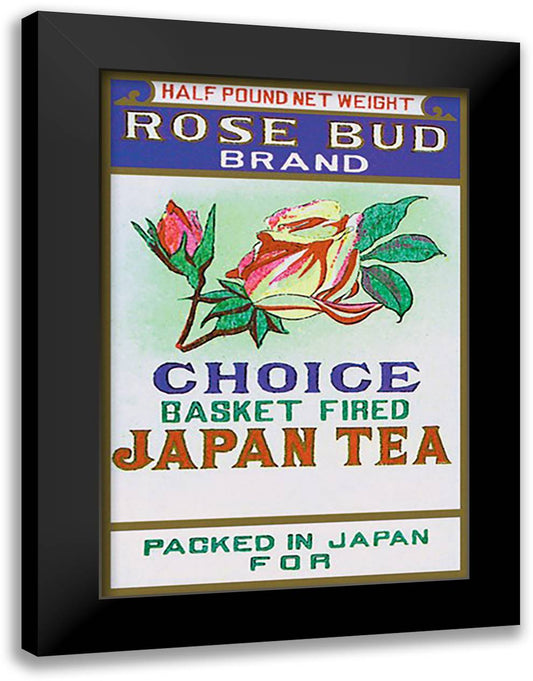 Rose Bud Brand Tea 16x22 Black Modern Wood Framed Art Print Poster