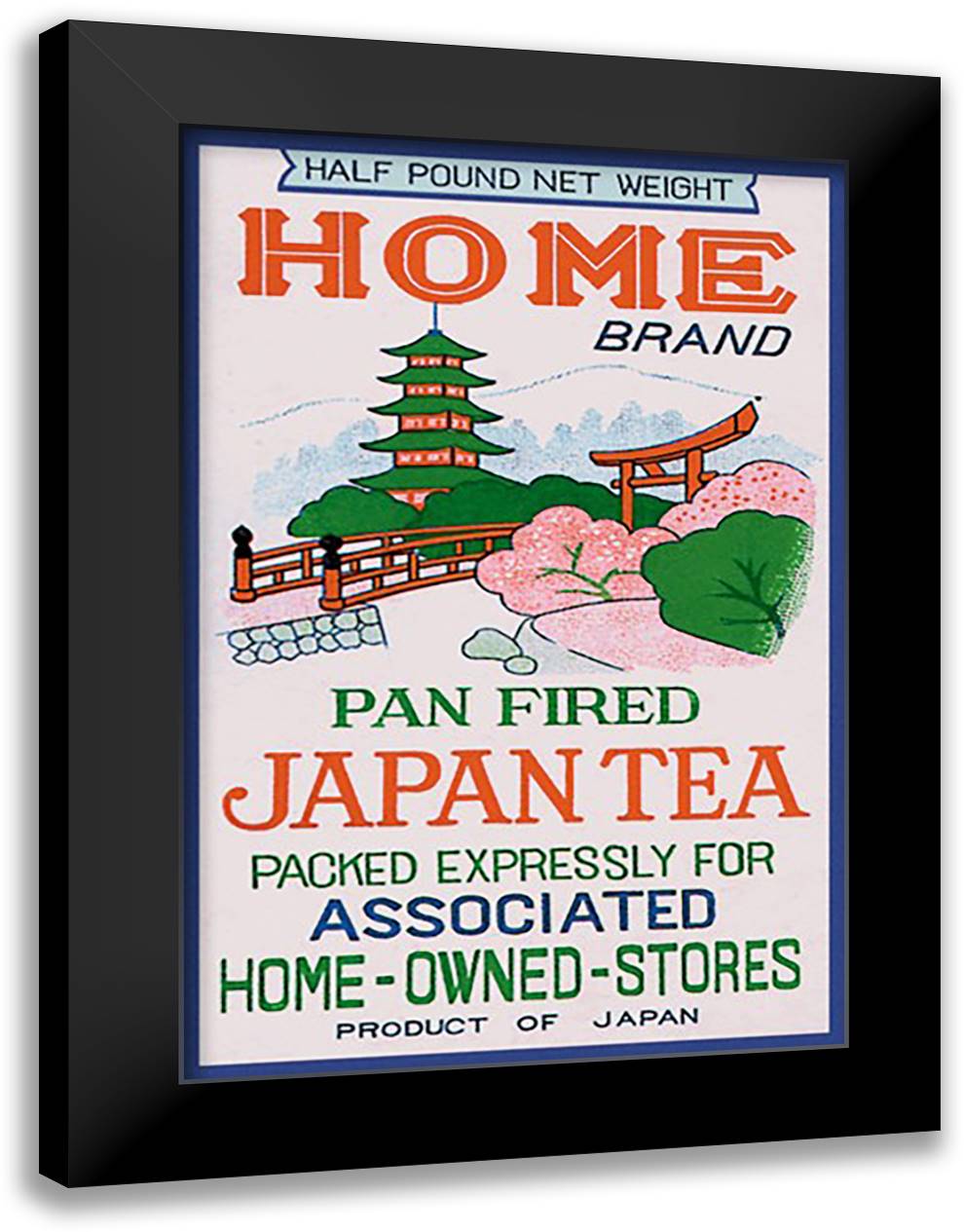 Home Brand Tea 16x22 Black Modern Wood Framed Art Print Poster