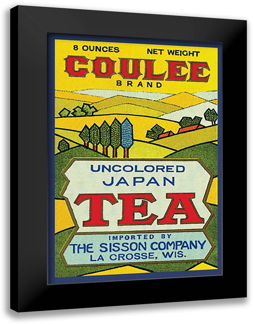 Coulee Brand Tea 16x22 Black Modern Wood Framed Art Print Poster