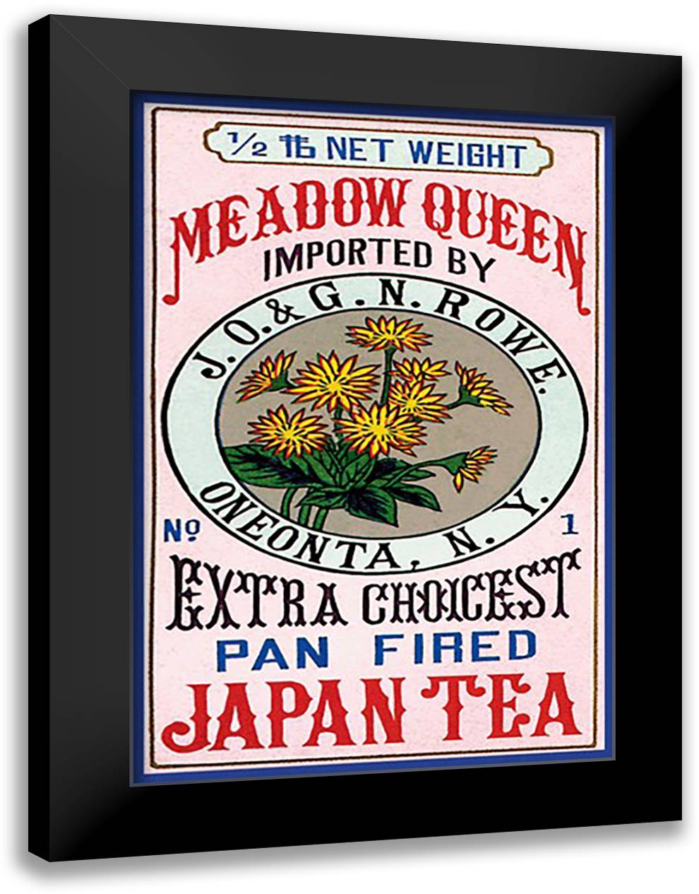 Meadow Queen Tea 16x22 Black Modern Wood Framed Art Print Poster