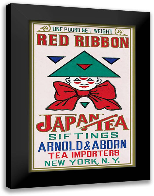 Red Ribbon Brand Tea 16x22 Black Modern Wood Framed Art Print Poster