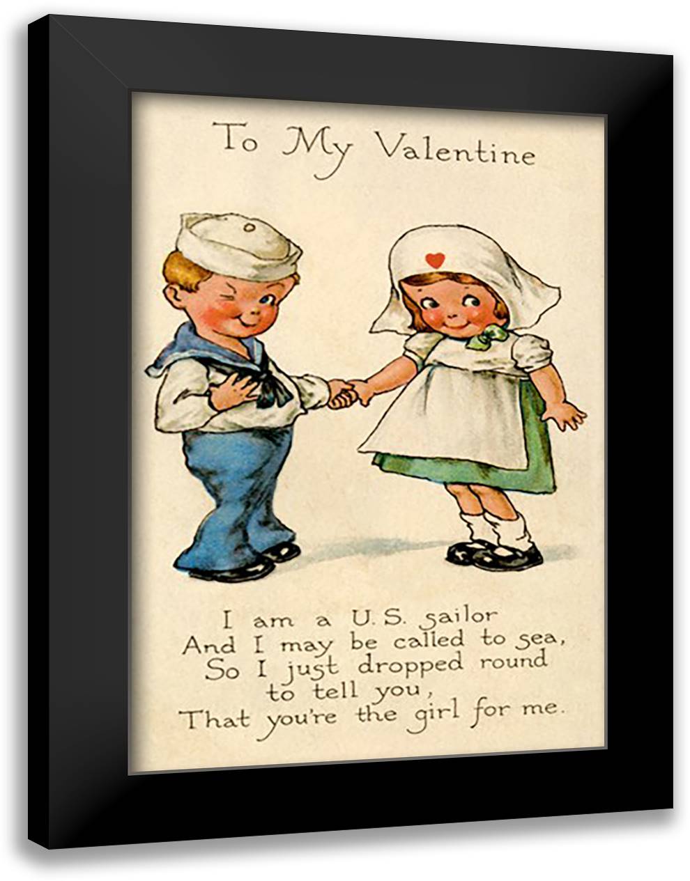 To My Valentine 16x22 Black Modern Wood Framed Art Print Poster