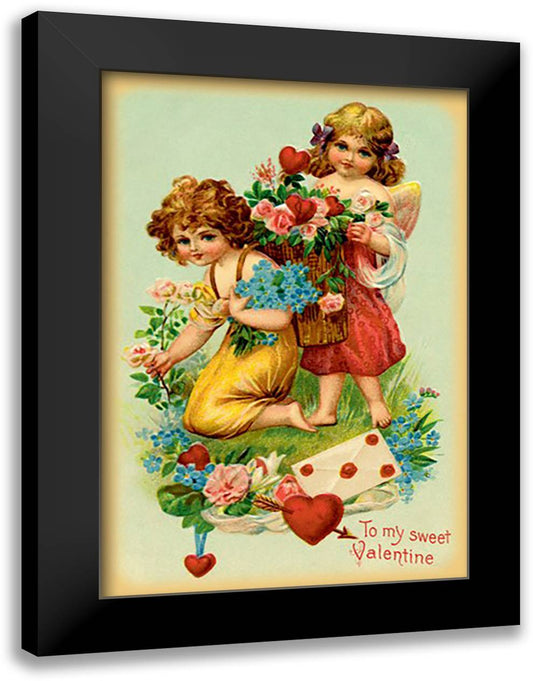 To My Sweet Valentine 16x22 Black Modern Wood Framed Art Print Poster