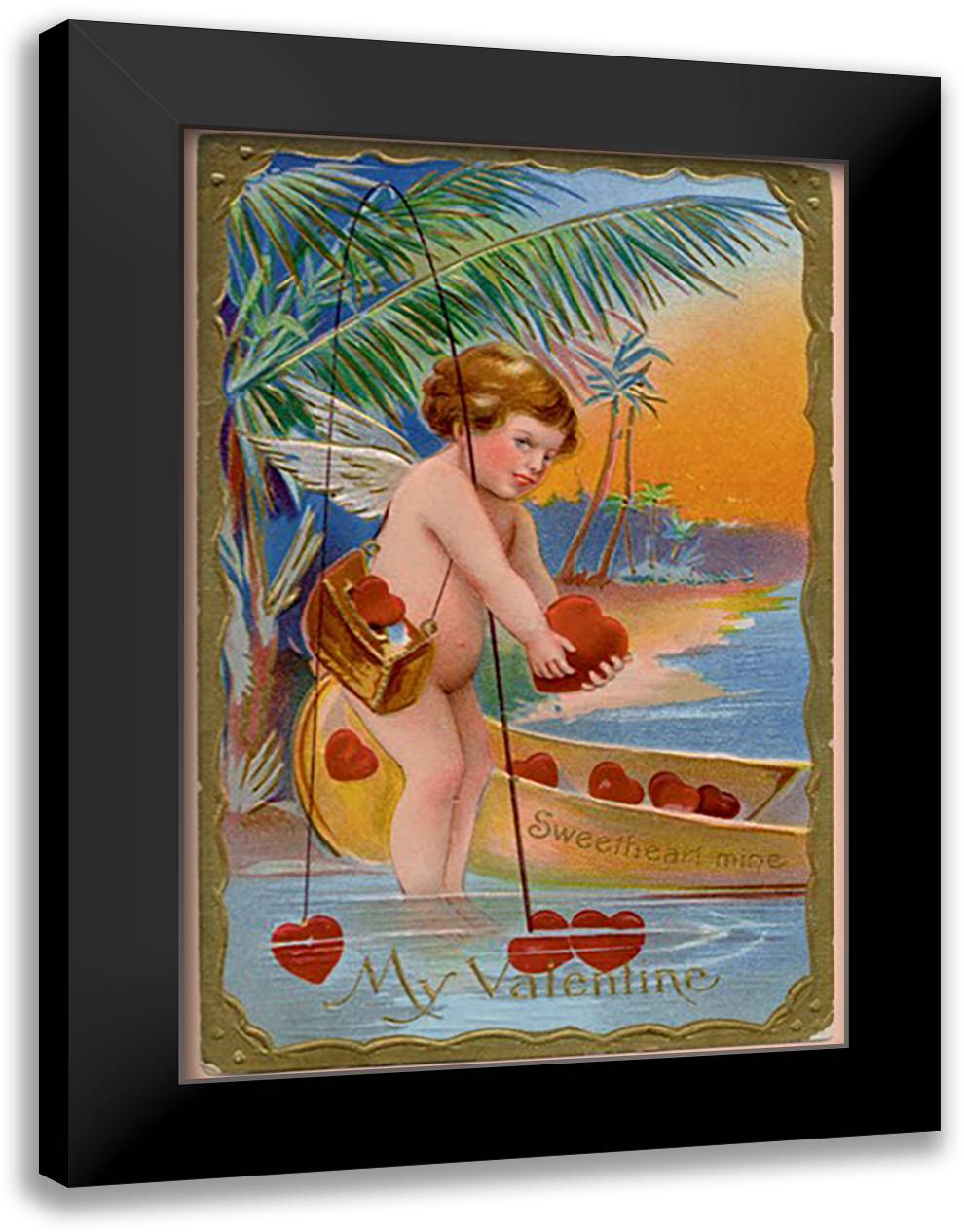 Sweetheart Mine 16x22 Black Modern Wood Framed Art Print Poster