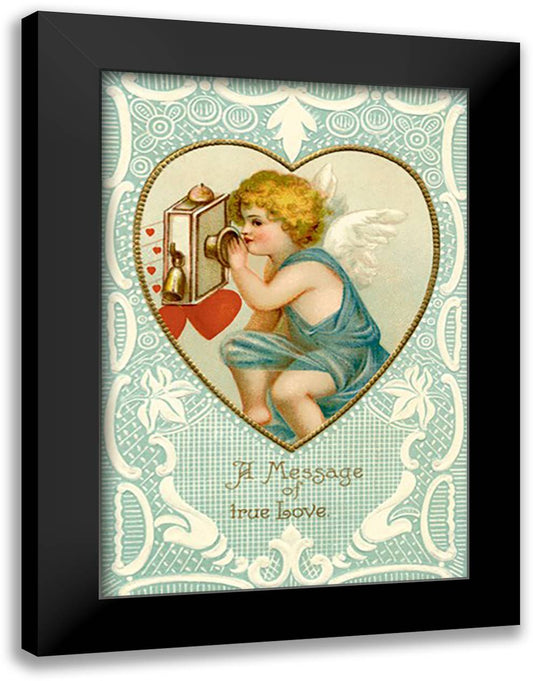 Message Of True Love 16x22 Black Modern Wood Framed Art Print Poster