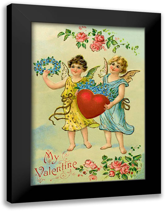 Classic Valentine 16x22 Black Modern Wood Framed Art Print Poster