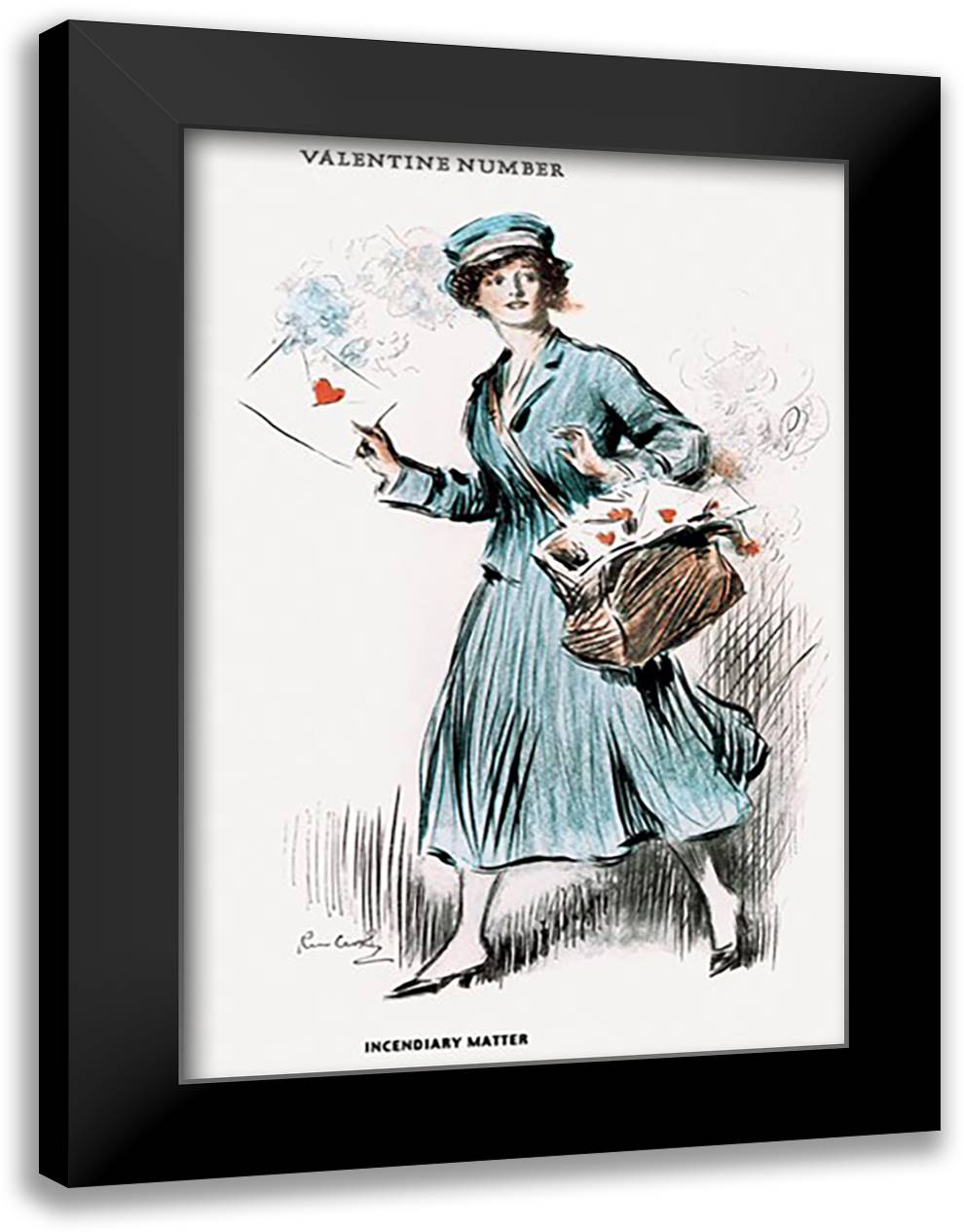 Incendiary Matter 16x22 Black Modern Wood Framed Art Print Poster