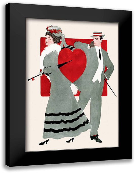 Valentine Couple 16x22 Black Modern Wood Framed Art Print Poster