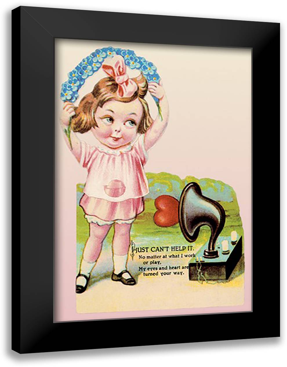 I Just Can't Help It 16x22 Black Modern Wood Framed Art Print Poster