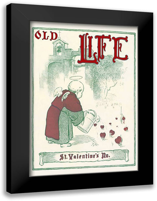 St. Valentine's 16x22 Black Modern Wood Framed Art Print Poster