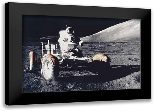 Cernan Rover 22x16 Black Modern Wood Framed Art Print Poster by NASA