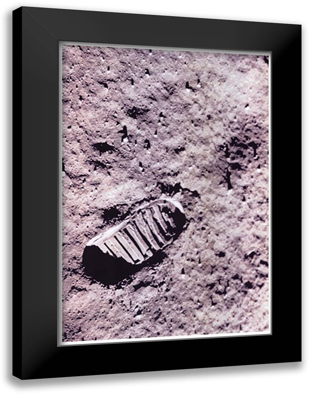 First Step on the Moon 16x22 Black Modern Wood Framed Art Print Poster by NASA