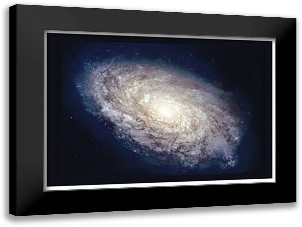 NGC 4414 22x16 Black Modern Wood Framed Art Print Poster by NASA