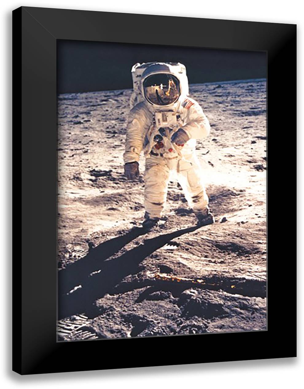 Apollo 11: Man on the Moon 16x22 Black Modern Wood Framed Art Print Poster by NASA