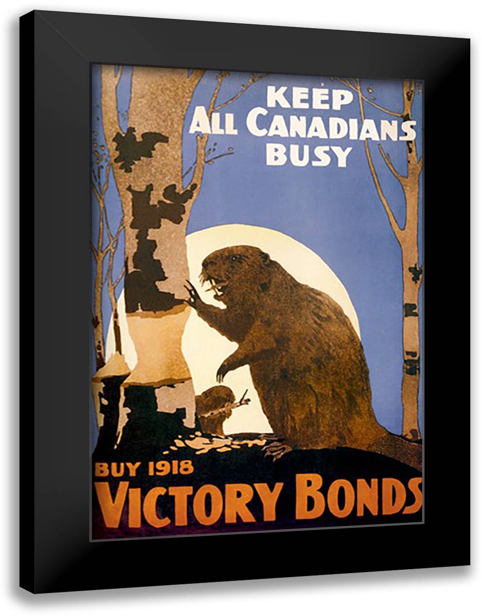 Keep All Canadians Busy 16x22 Black Modern Wood Framed Art Print Poster