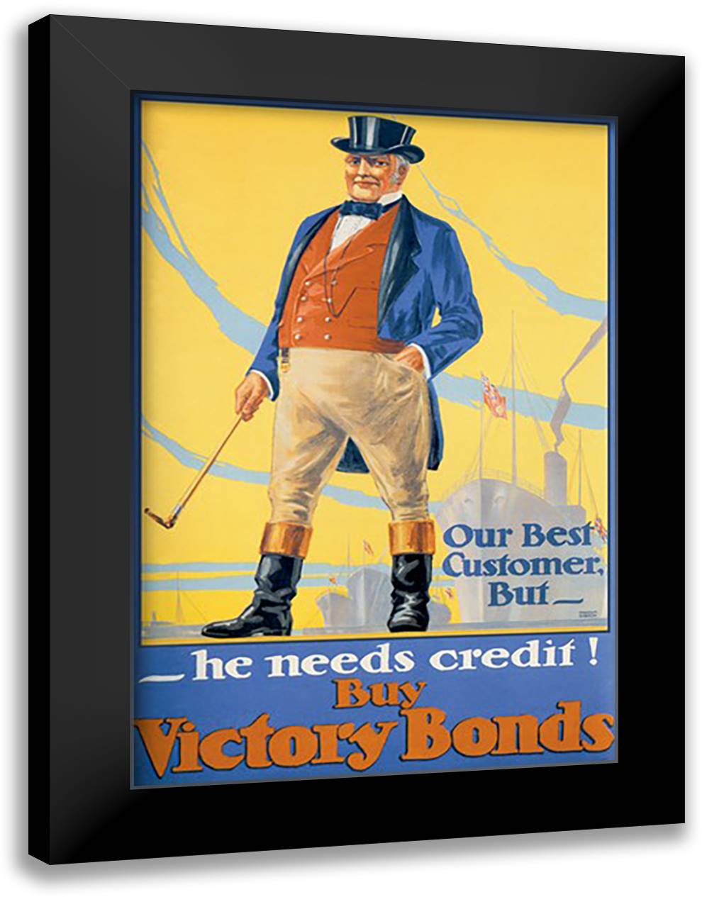 Our Best Customer But - He Needs Credit! 16x22 Black Modern Wood Framed Art Print Poster by Gibson, Malcolm