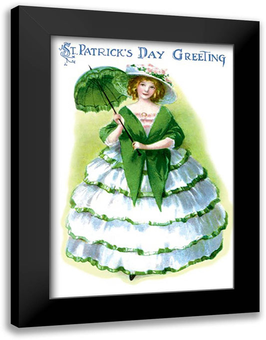 St. Patrick's Day Greeting 16x22 Black Modern Wood Framed Art Print Poster