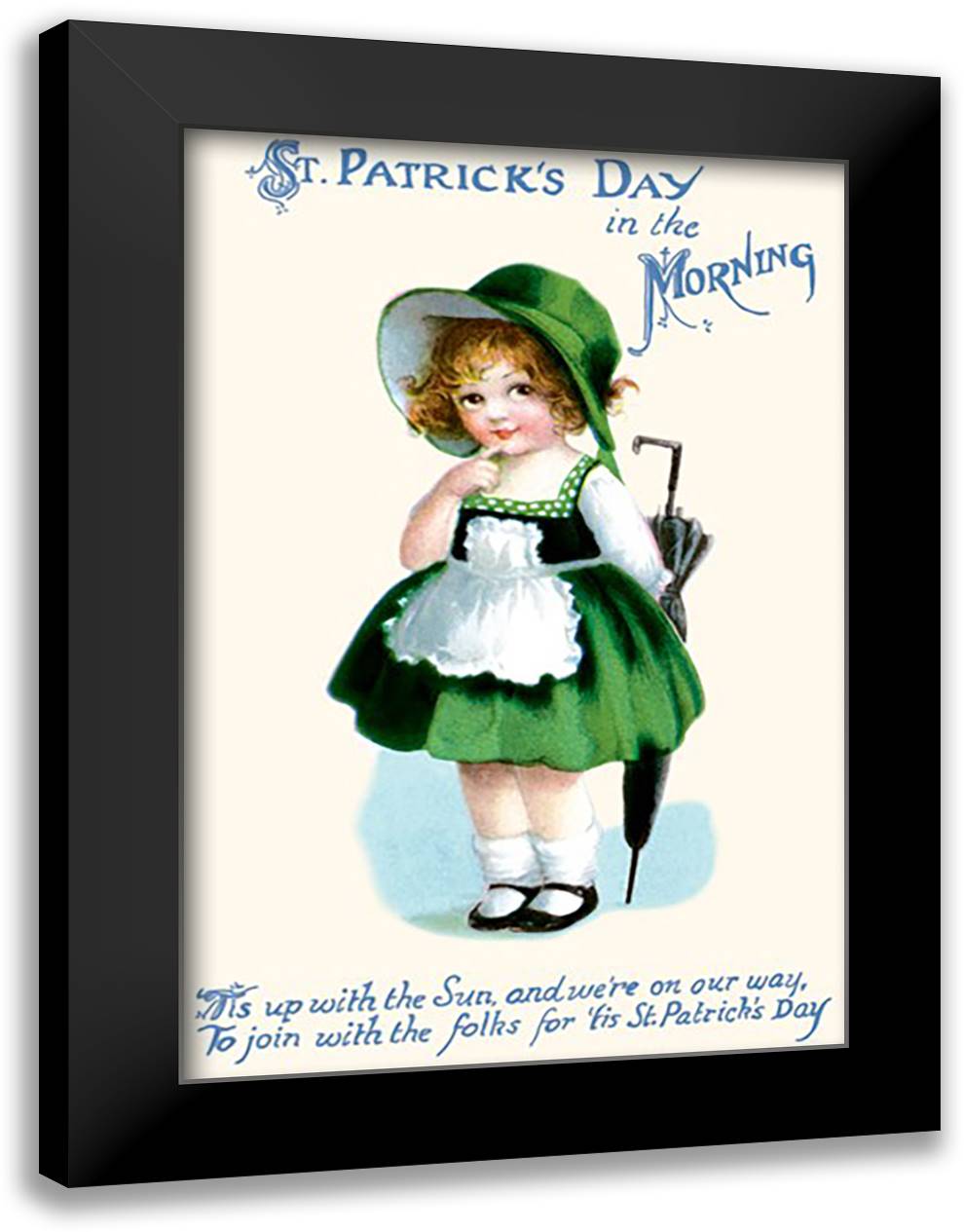 St. Patrick's Day in the Morning 16x22 Black Modern Wood Framed Art Print Poster