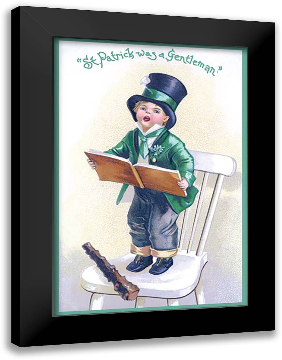 St. Patrick Was a Gentleman 16x22 Black Modern Wood Framed Art Print Poster