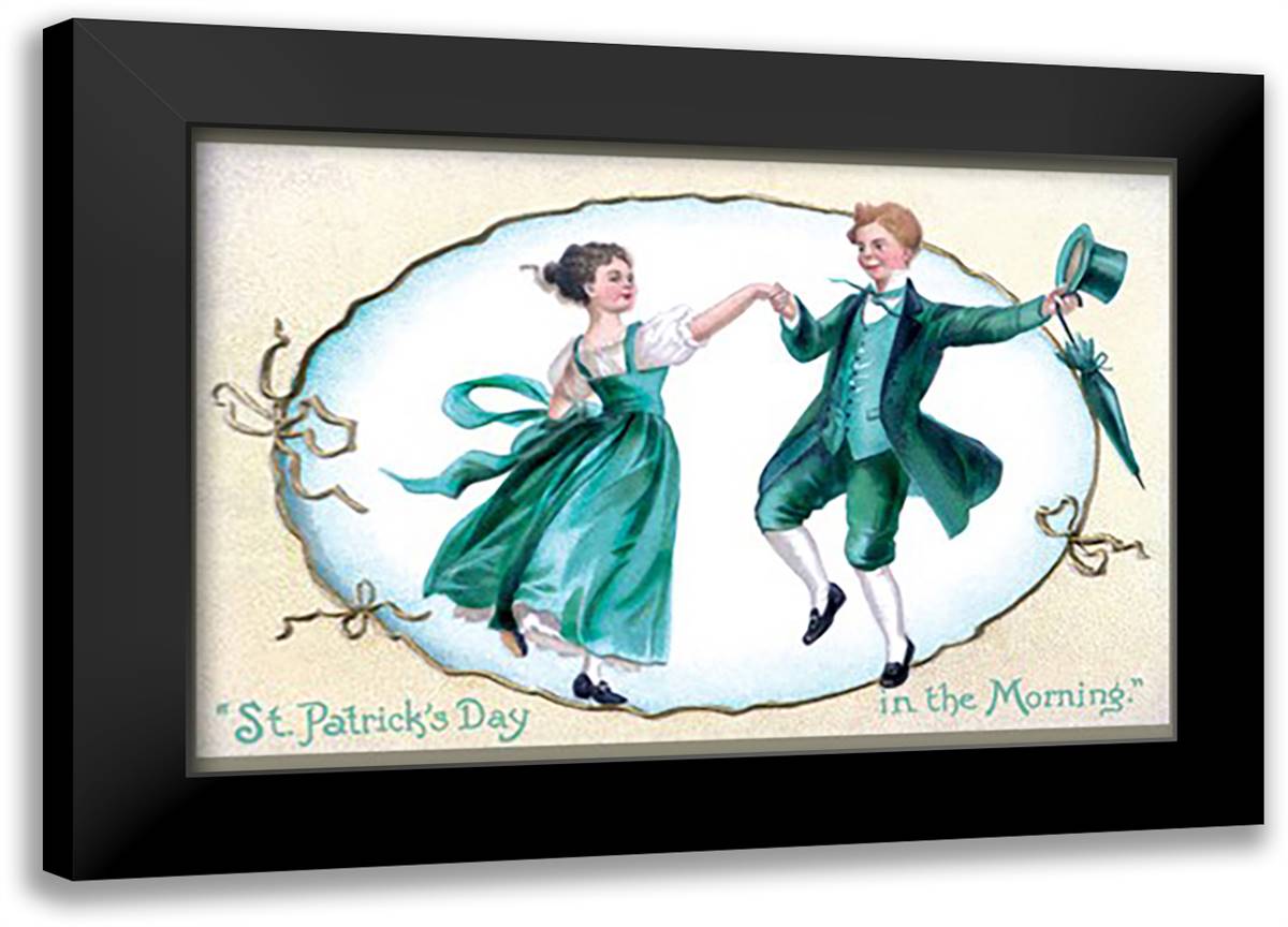 Dance of St. Patrick 22x16 Black Modern Wood Framed Art Print Poster