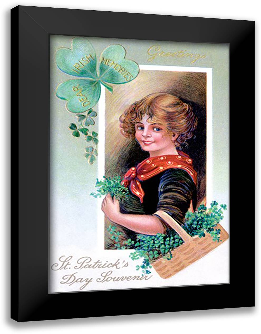 Irish Memories 16x22 Black Modern Wood Framed Art Print Poster