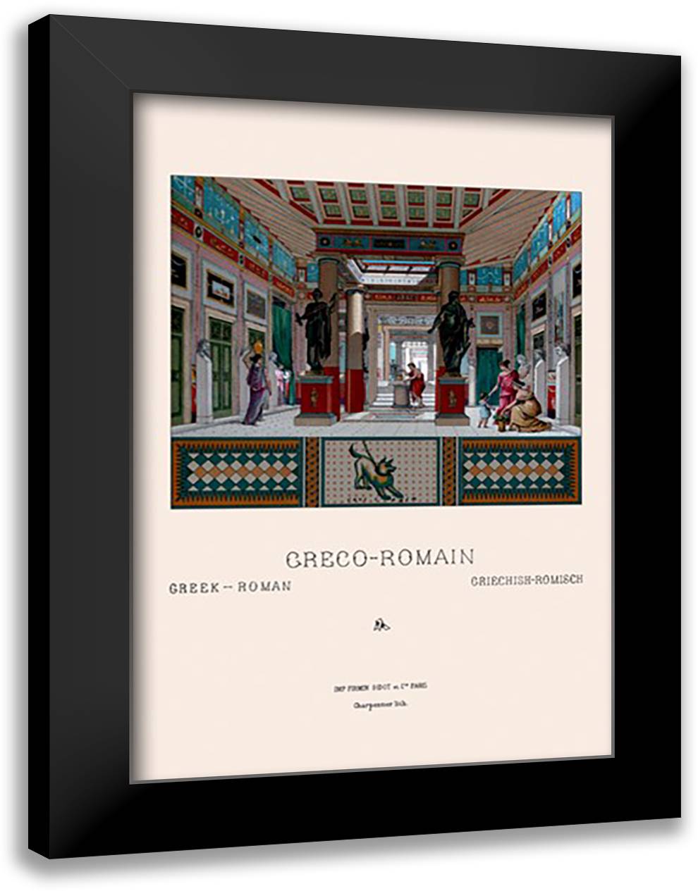 Greco-Roman Architecture 16x22 Black Modern Wood Framed Art Print Poster by Racinet, Auguste