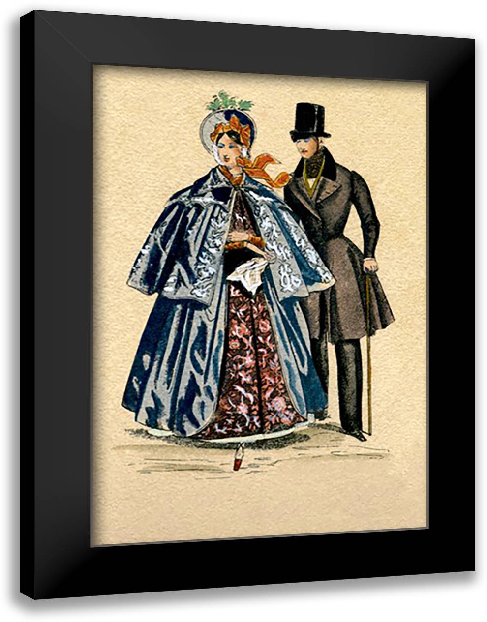 Promenade 16x22 Black Modern Wood Framed Art Print Poster