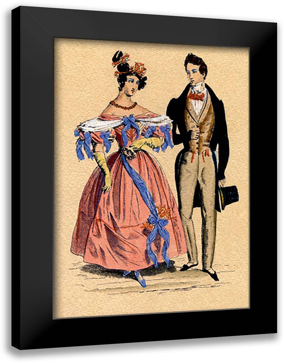 Party 16x22 Black Modern Wood Framed Art Print Poster